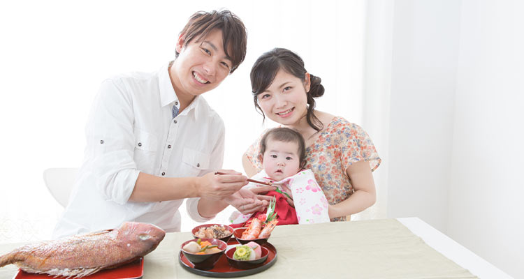 フォトスタジオでお食い初めの記念撮影をしよう！